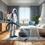 Fumigación contra chinches en un dormitorio
