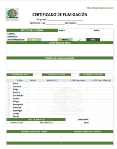 Bitácora de fumigación Ejemplo de Bitácora de fumigación para descargar en
Formato registro de control de plagas y roedores, etc.